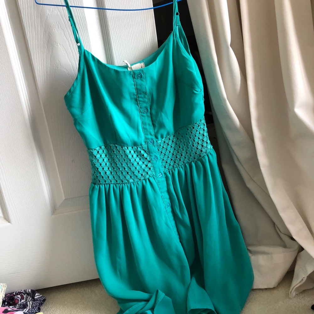Green Button dress